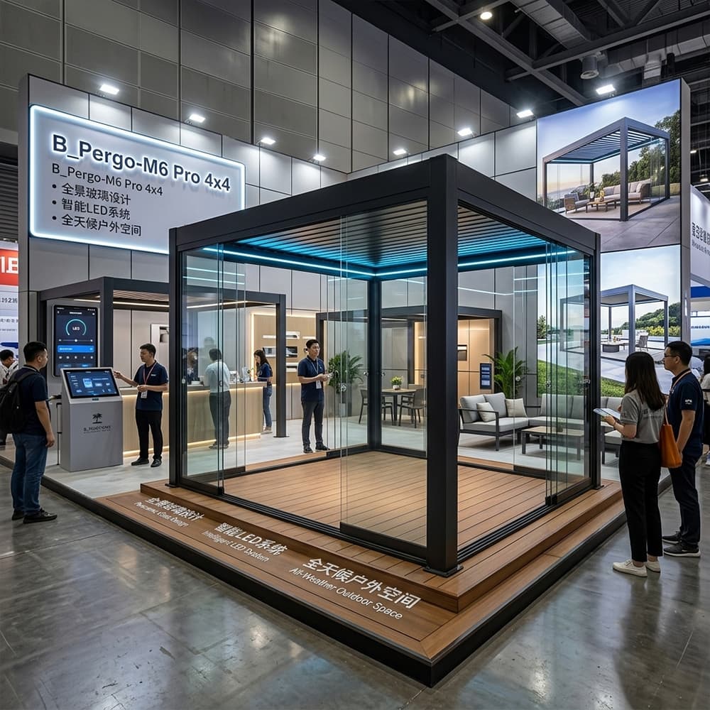 Pergola dealer and retailer buyer scenario for outdoor living product display